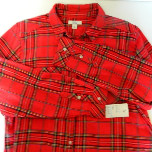Ladies Croft & Barrow Red Plaid Extra Soft Flannel Soft Button Down Shirt Large - Picture 7 of 13